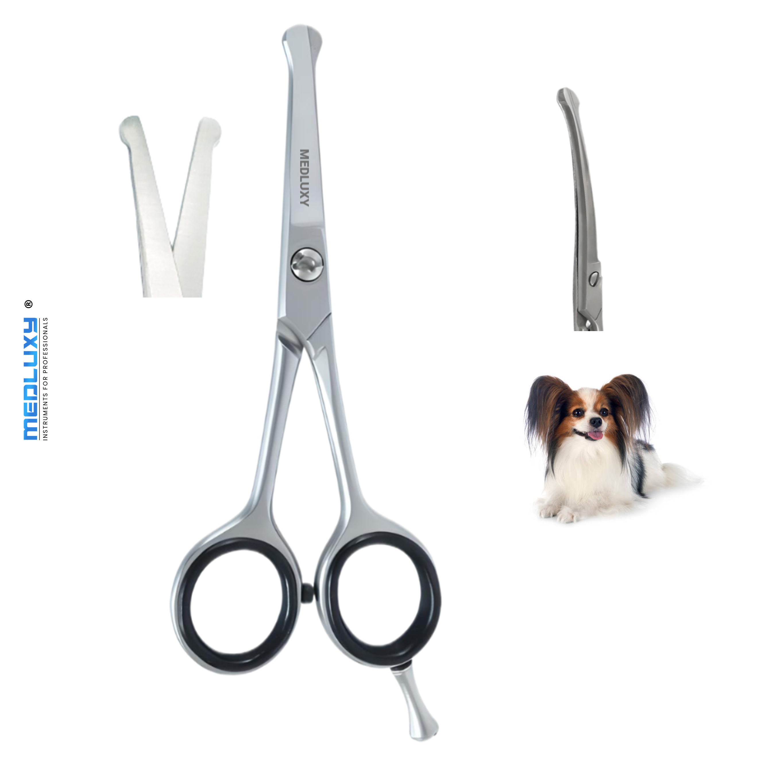 Medluxy Pet - Snoet en Potenschaartje - Gebogen- Afgeronde Stompe Punt - 11.5 cm